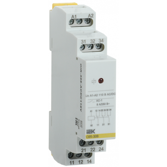 Промежут. реле.OIR 3 конт (8А). 110В AC/DC (OIR-308-ACDC110V) ІЕК