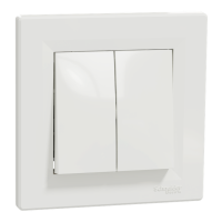 Выключатель Двухклавишный Самозажимной Белый Asfora Schneider