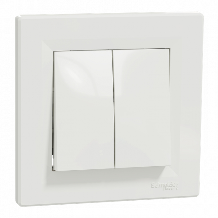 Вимикач двоклавішний самозатискний білий ASFORA Schneider