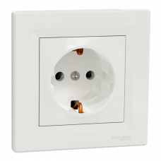 Розетка С Заземлением Белая Asfora Schneider