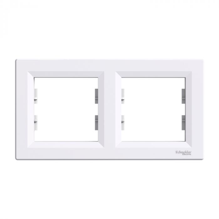 Рамка двойная горизонтальная белая ASFORA Schneider