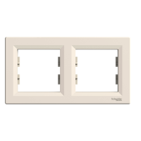 Рамка Двухместный Горизонтально, Кремовый Asfora Schneider