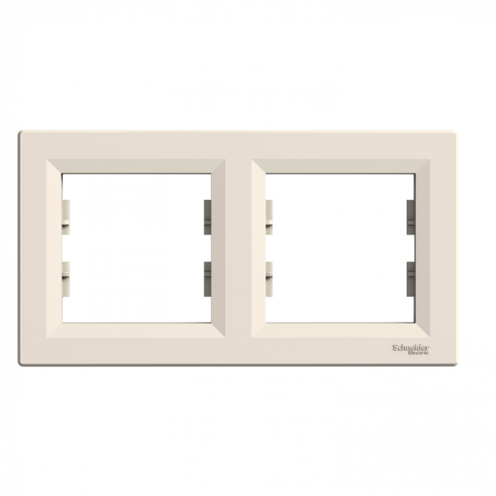 Рамка двойная горизонтальная крем ASFORA Schneider