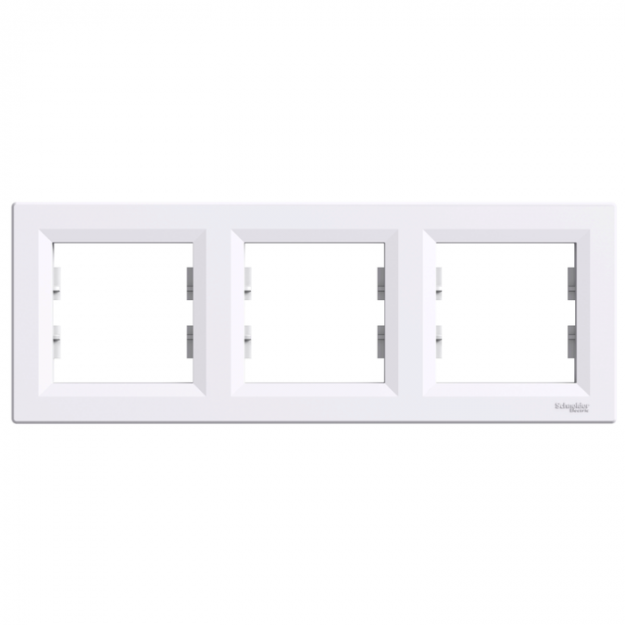 Рамка тройная горизонтальная белая ASFORA Schneider