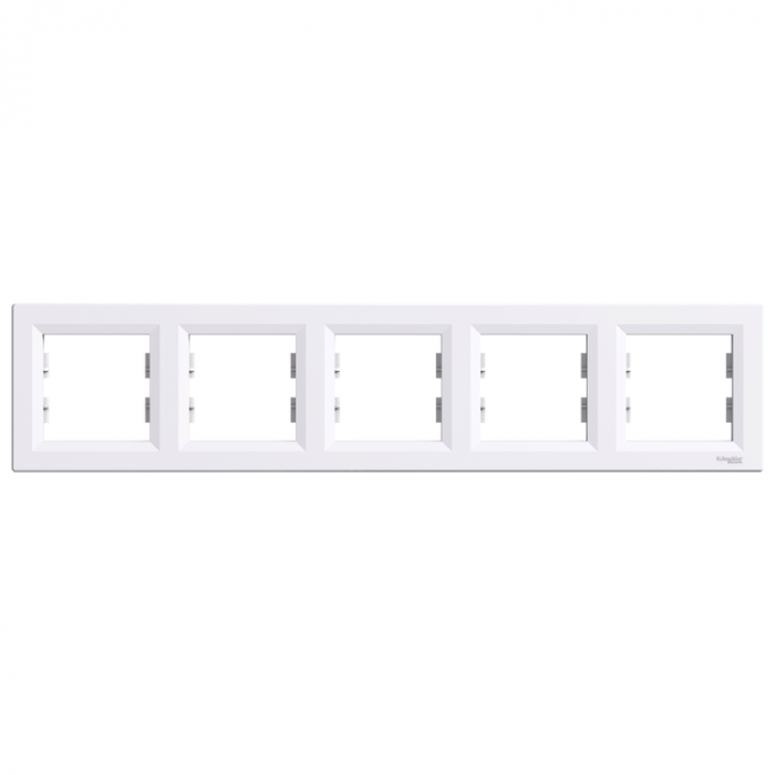 Рамка п'ятірна горизонтальна біла ASFORA Schneider