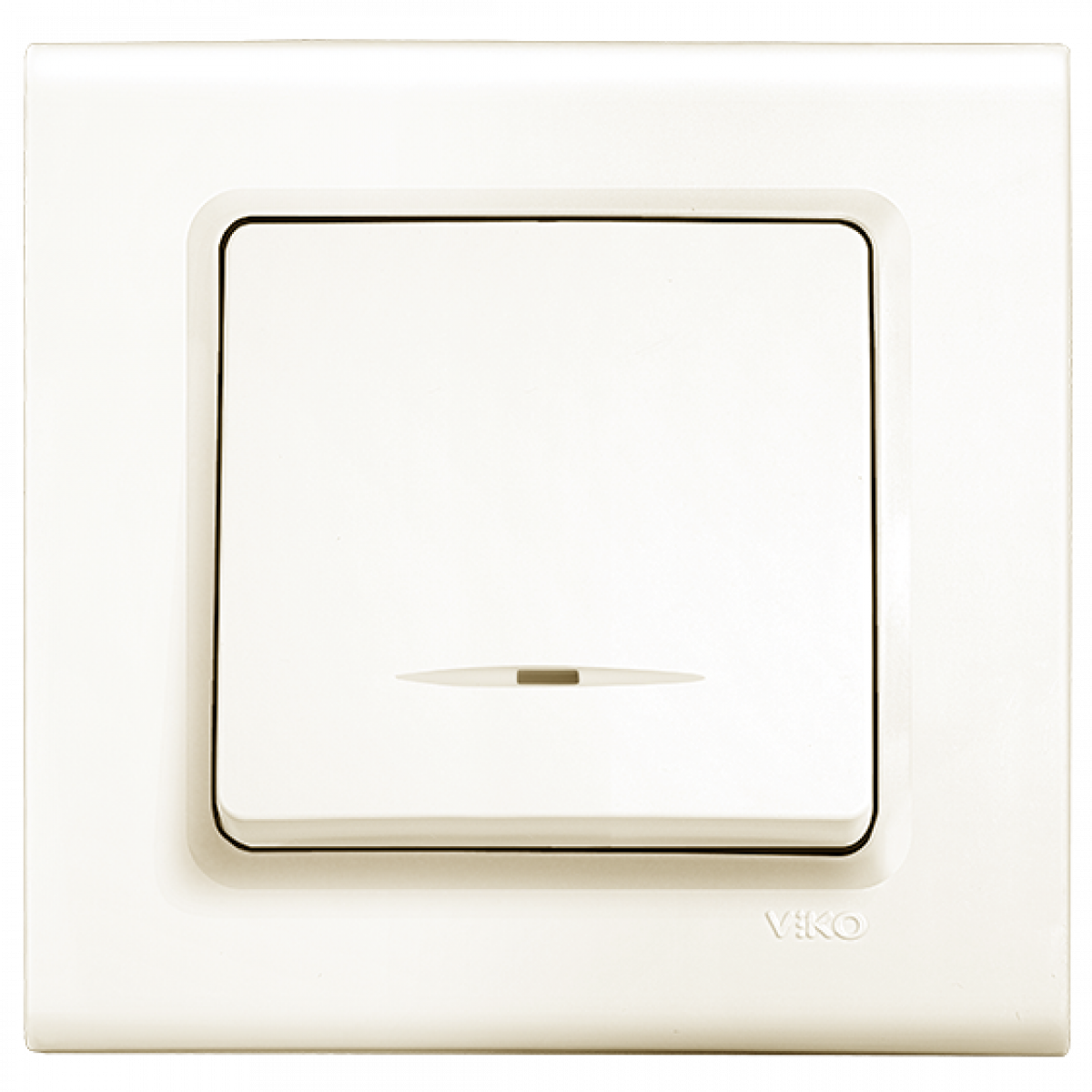 Вимикач одинарний з підсвічуванням Linnera Крем