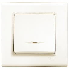 Вимикач одинарний з підсвічуванням Linnera Крем