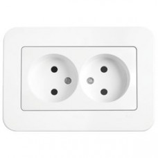 Розетка двойная Rollina Белая