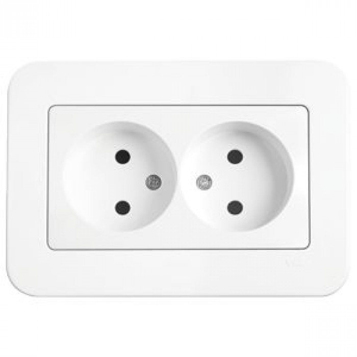 Розетка двойная Rollina Белая