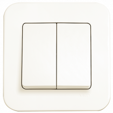 Вимикач подвійний Rollina Крем