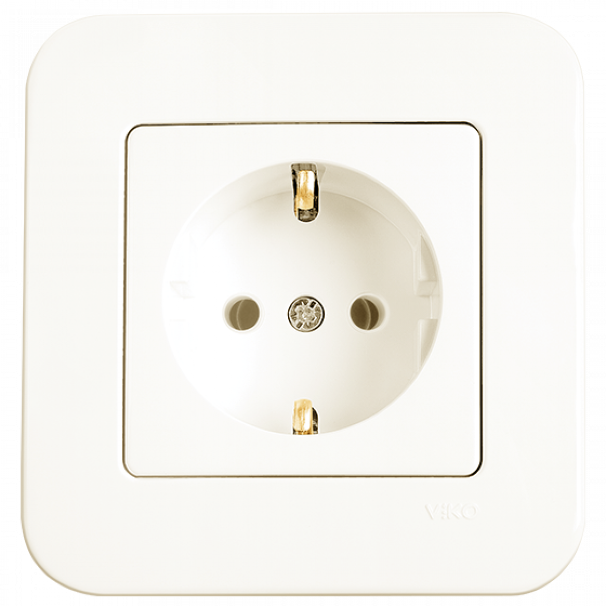 Розетка одинарна із заземленням Rollina Крем