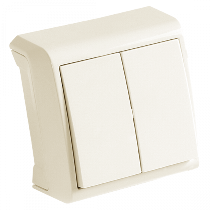 Выключатель двойной кремовый Vera Vi-KO