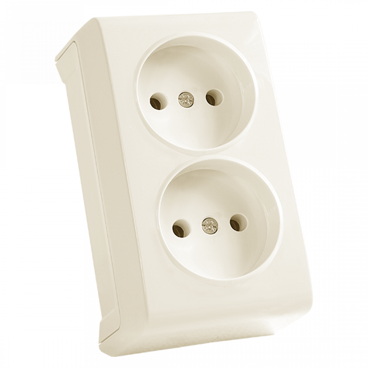 Розетка подвійна кремова Vera Vi-KO