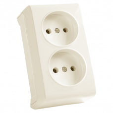 Розетка двойная кремовая Vera Vi-KO