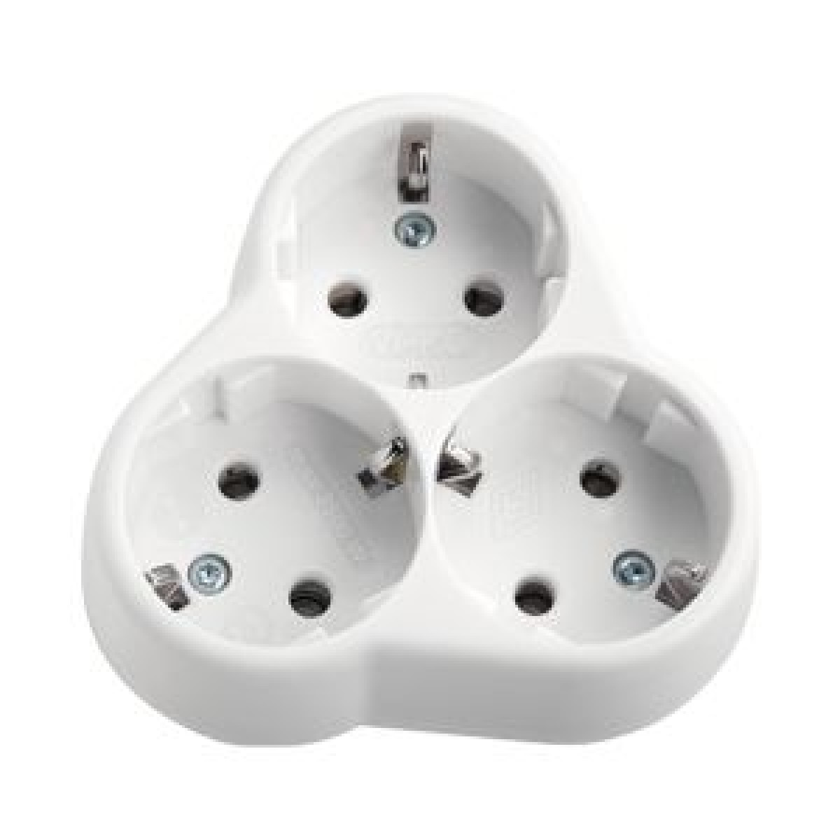 Розетка потрійна із заземенням (внутрішній)