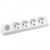 Колодка 4-а із заземленням та вимикачем