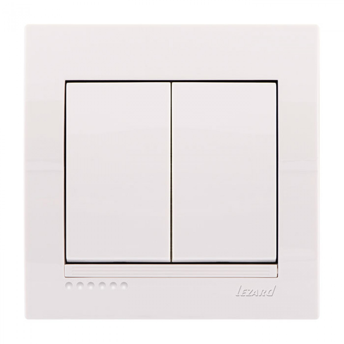 Вимикач подвійний білий Deriy Lezard