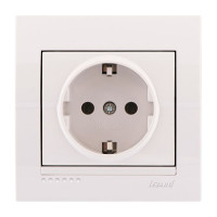 Розетка с заземлением белый Deriy Lezard