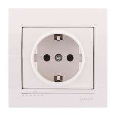 Розетка с заземлением белый Deriy Lezard