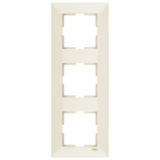 Рамка 3-я вертикальнаая кремовая Meridian Vi-KO