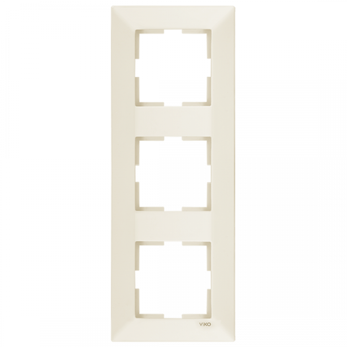 Рамка 3-я вертикальнаая кремовая Meridian Vi-KO