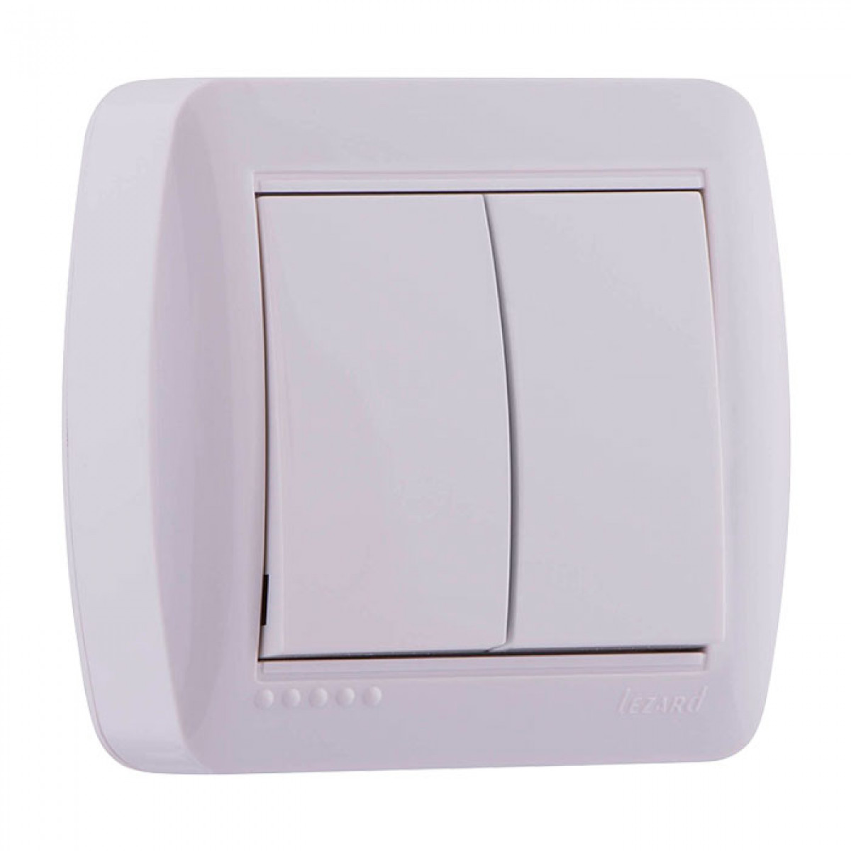 Вимикач подвійний білий Demet Lezard