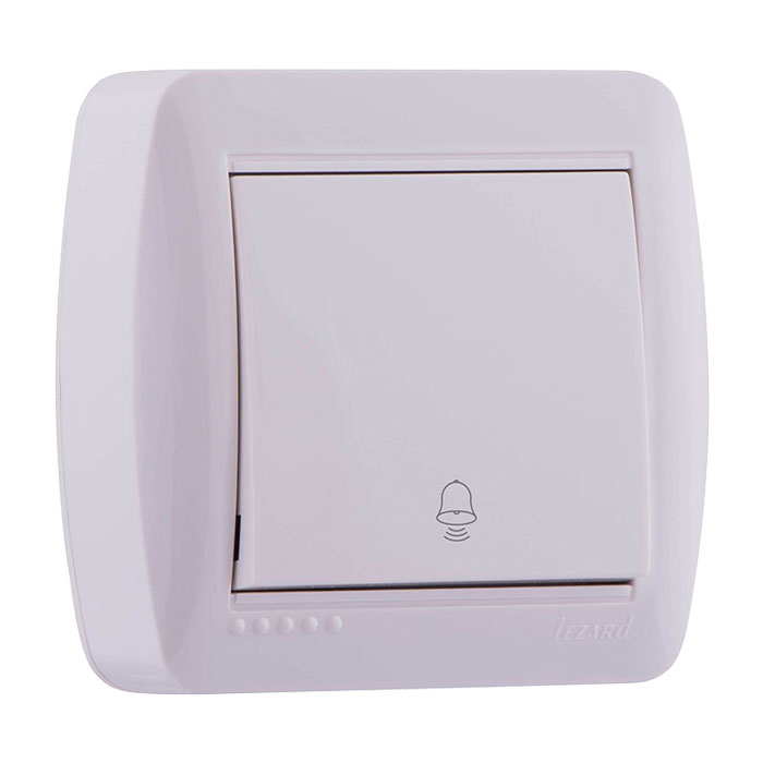 Кнопка звонка белый Demet Lezard