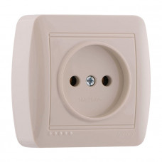 Розетка без заземления крем Demet Lezard