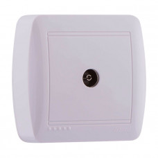 Розетка ТВ оконечная белый Demet Lezard