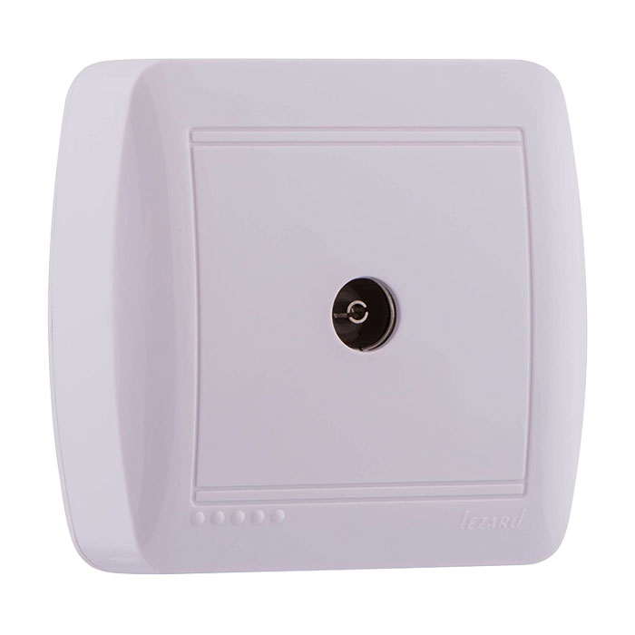 Розетка ТВ оконечная белый Demet Lezard