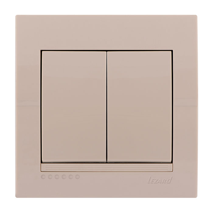 Выключатель двойной крем Deriy Lezard