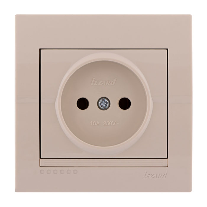 Розетка без заземления крем Deriy Lezard