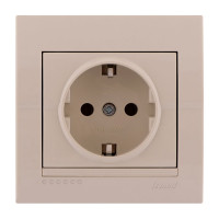 Розетка с заземлением крем Deriy Lezard