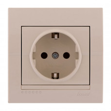 Розетка с заземлением крем Deriy Lezard