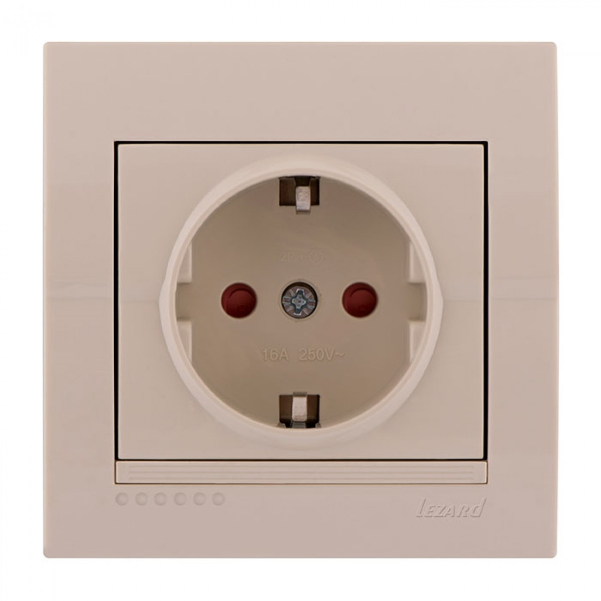 Розетка із захистом від дітей крем Deriy Lezard