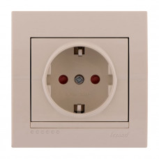 Розетка с защитой от детей крем Deriy Lezard