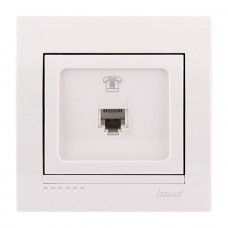 Розетка телефонная евро белый Deriy Lezard