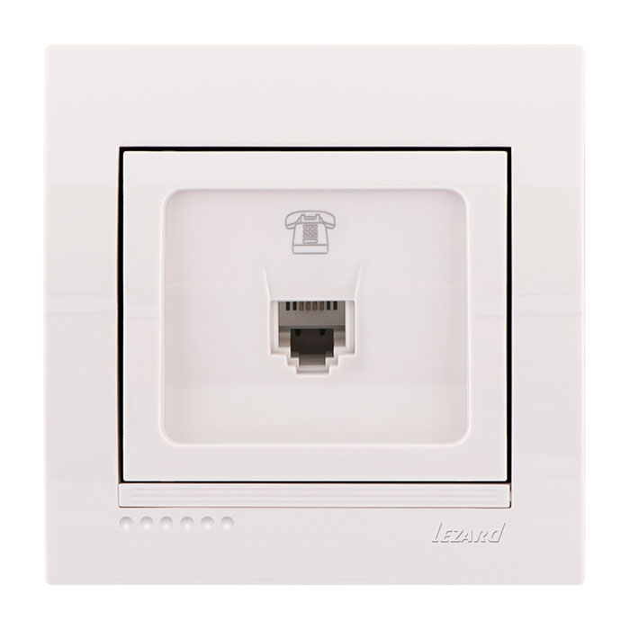 Розетка телефонная евро белый Deriy Lezard