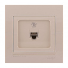 Розетка телефонная евро крем Deriy Lezard