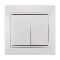 Выключатель двойной белый Mira Lezard