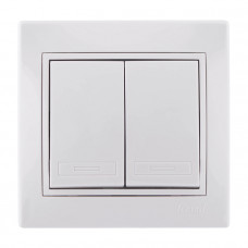 Выключатель двойной белый Mira Lezard