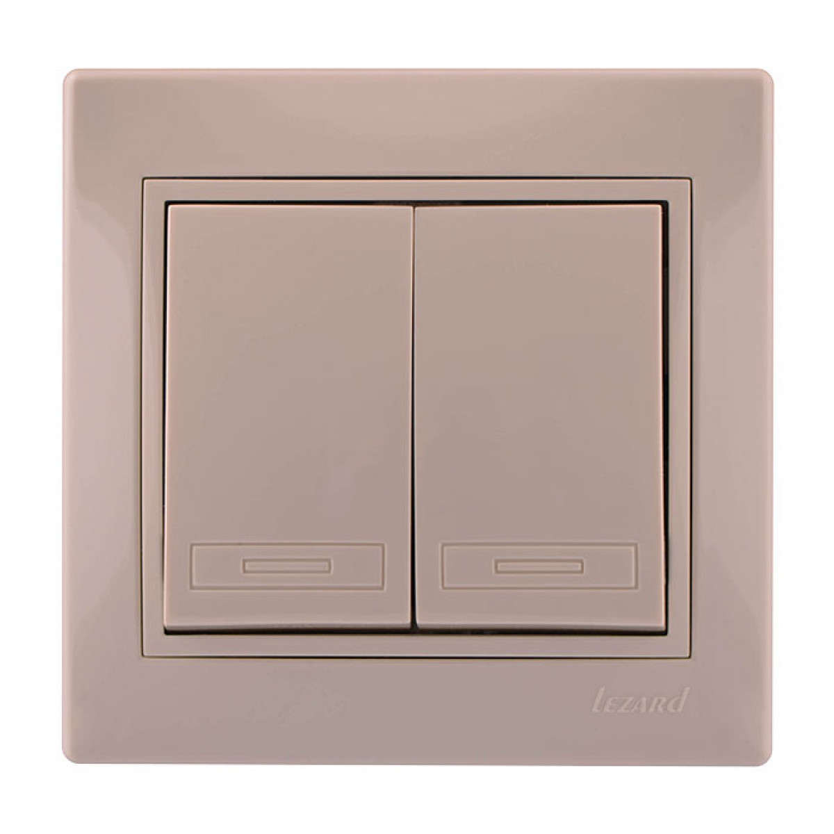 Вимикач подвійний крем Mira Lezard