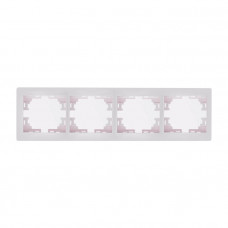 Рамка 4-ая горизонтальная б/вст белый Mira Lezard