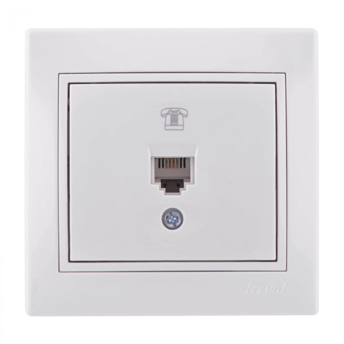 Розетка телефонна євро білий Mira Lezard