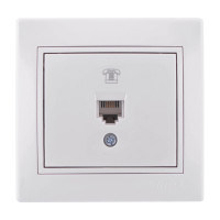 Розетка телефонная евро белый Mira Lezard