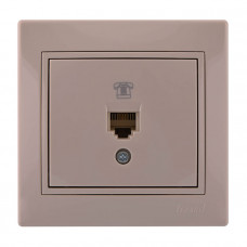 Розетка телефонная евро крем Mira Lezard