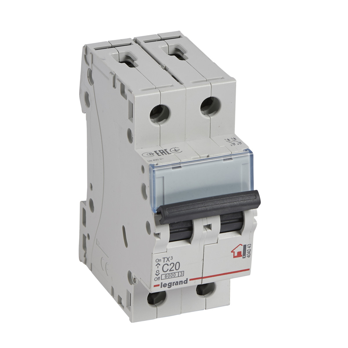 TX? Автоматичний Вимикач C 20A 2П 6kA
