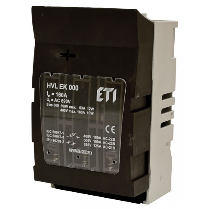 Разъединитель HVL EK 000 3P 100A (Клеммы M8-M8) ETI (1701000)