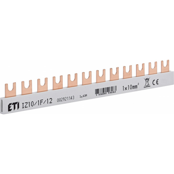 Шина питания IZ 10/1F/12 (10мм?, 1P, 0.21м, Fork, 12 модуля) ETI (2921143)