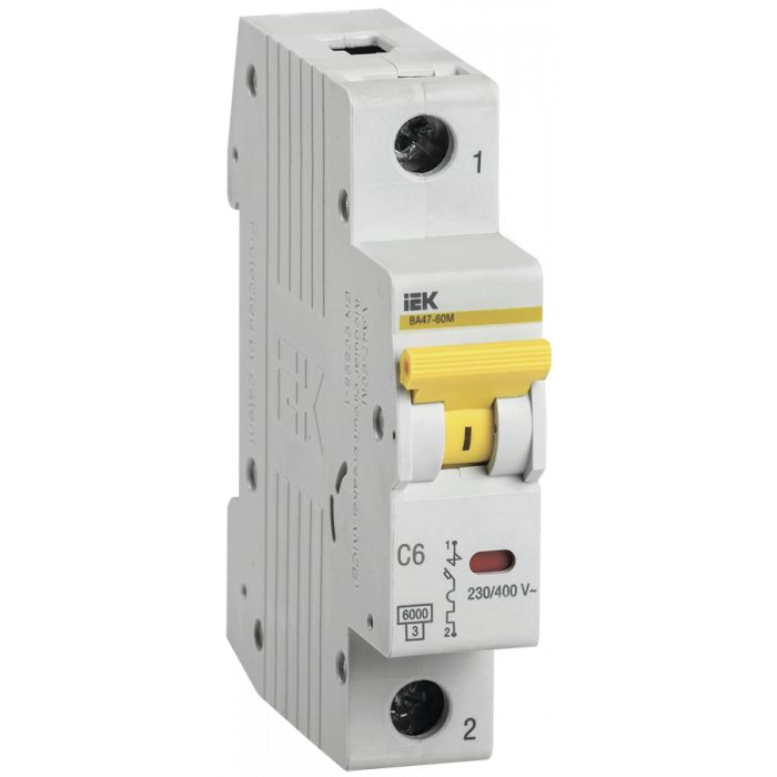 Выкл. авт. ВА47-60M 1Р 6А 6кА С IEK